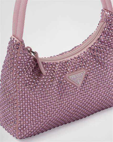 prada rhinestone bag re edition|prada crystal embellished bag.